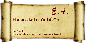 Ehrenstein Arián névjegykártya